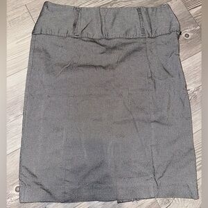 Vintage 90s Tracy Evans Limited Gray Midi Pencil Skirt with Slit, Size 5